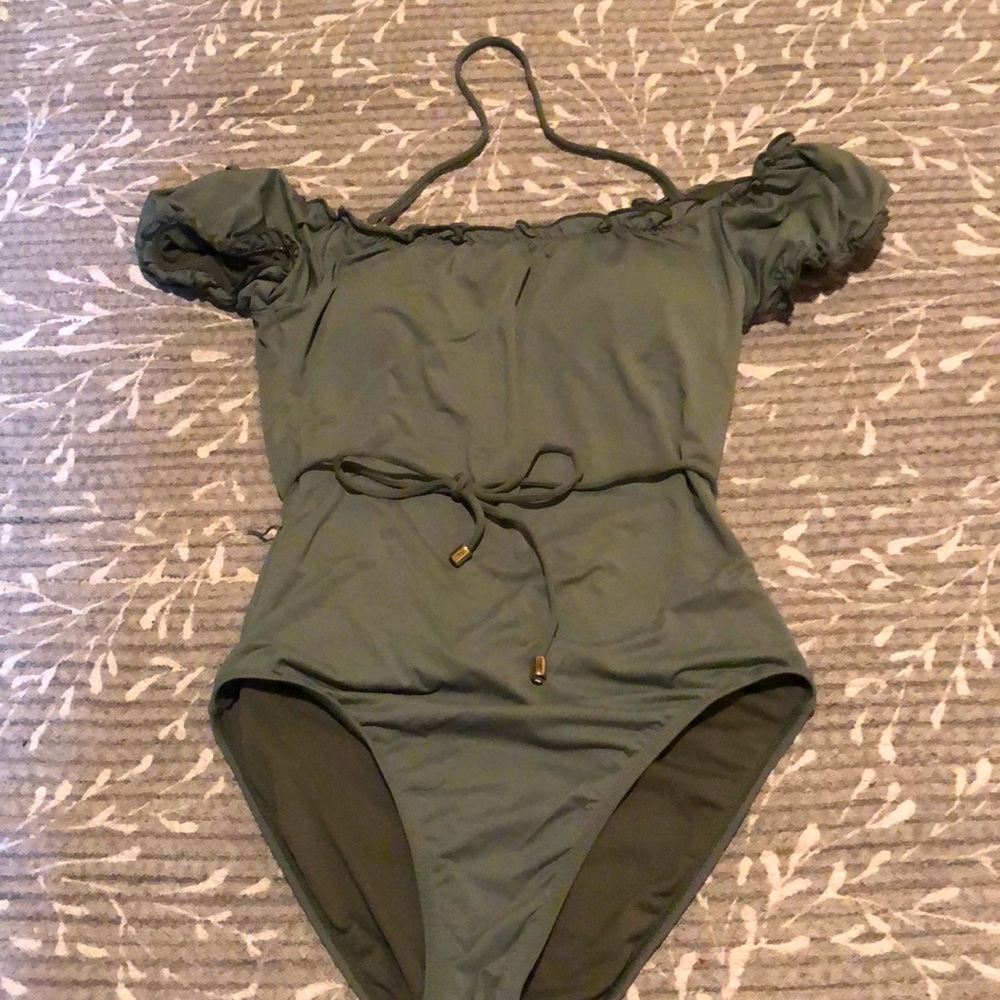 Green one piece swimsuit